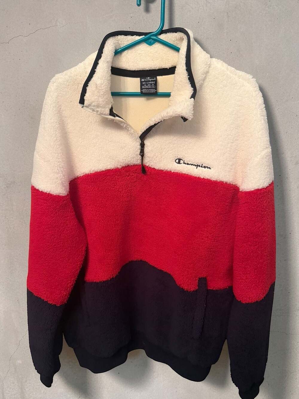 Champion Sherpa Colorblock Polar Fleece Half-Zip Pullover Jacket